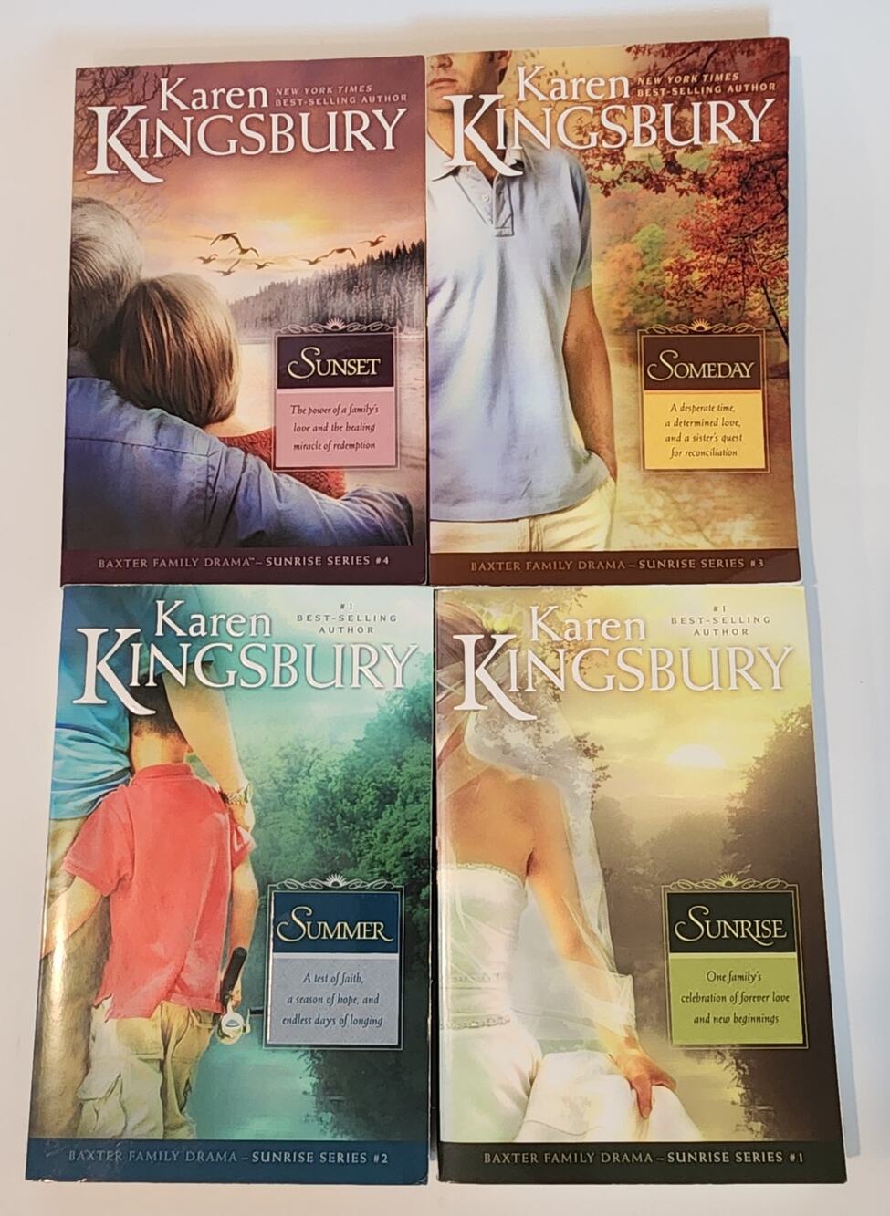 Karen Kingsbury Baxter Family Drama Sunrise Series Complete Set of 4 Softcover
